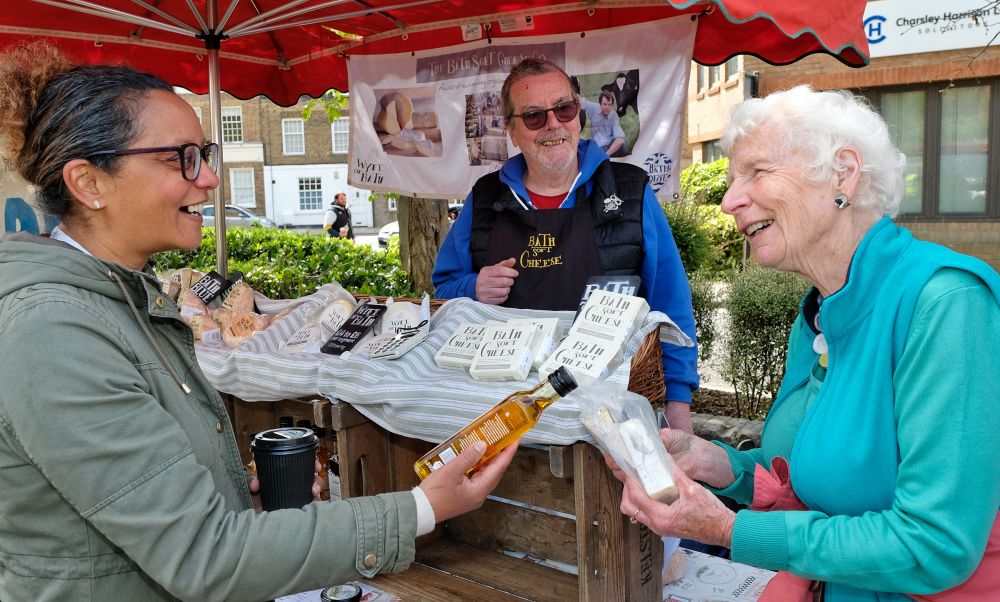 Windsor Farmers' Market cheese stall, credit Mike Swift